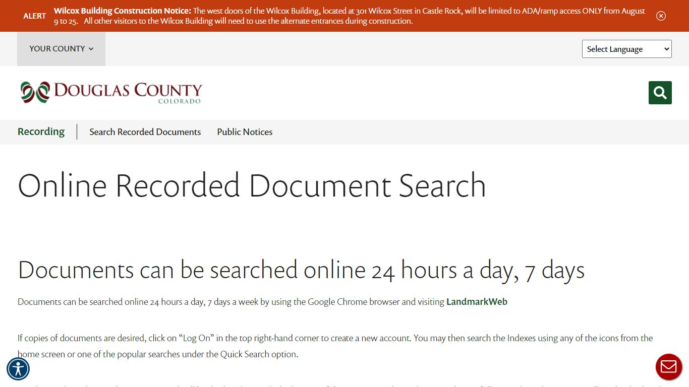 Online Recorded Document Search - Douglas County Government