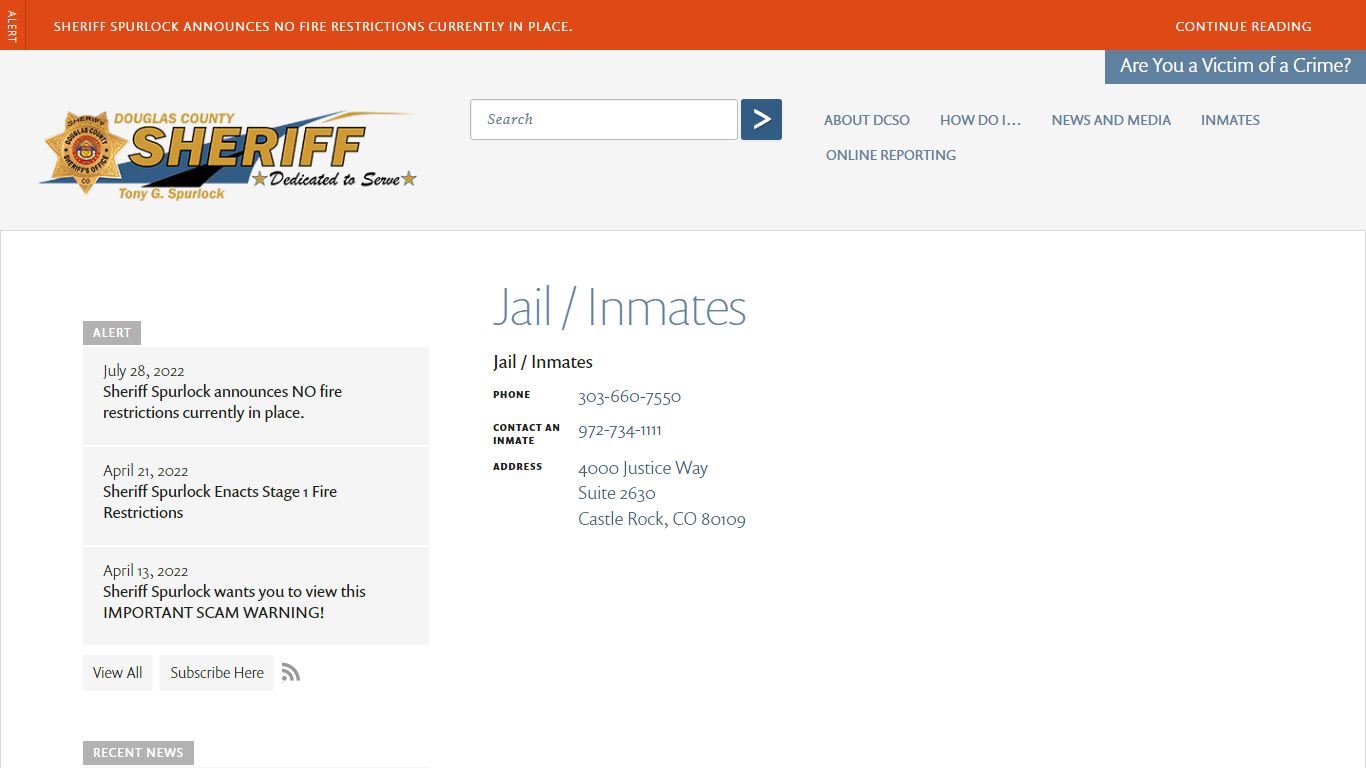 Jail / Inmates - Douglas County Sheriff